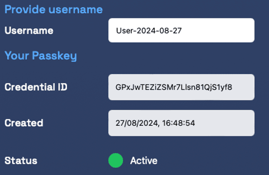 Passkey creation