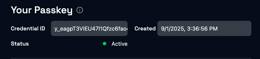 Passkey creation