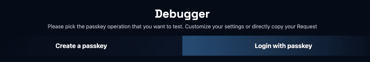 Passkey login tab